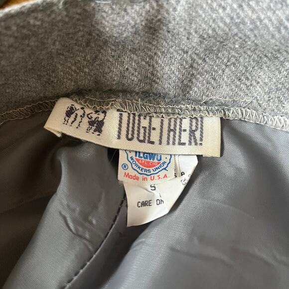 Vintage 90s Gray Wool Blend Librarian Button Pencil Skirt Size XS Small - Picture 4 of 7